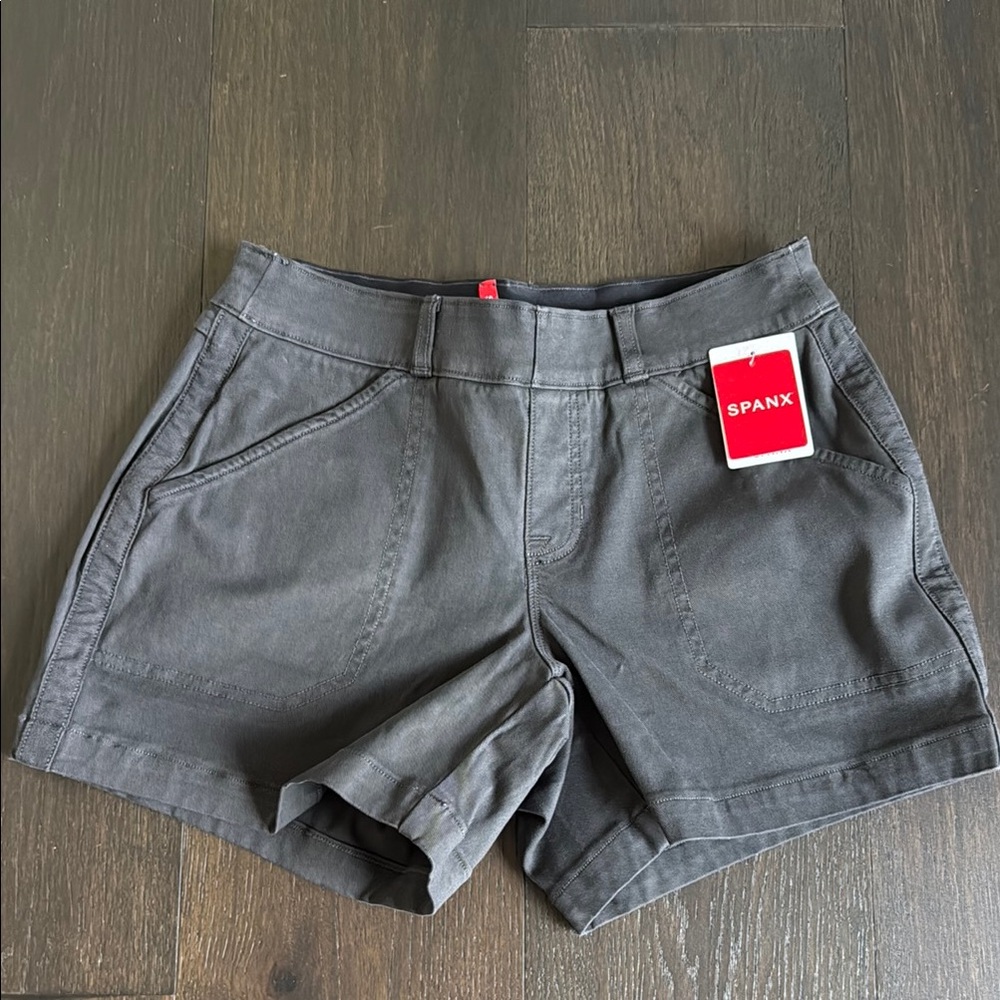 SPANX Gray High Waist Shorts with Sleek Design